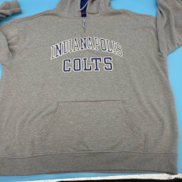 NFL Indianapolis Colts 1/4 Zip Hooded Sweatshirt Men’s Gray  Size 4X - Picture 3 of 12